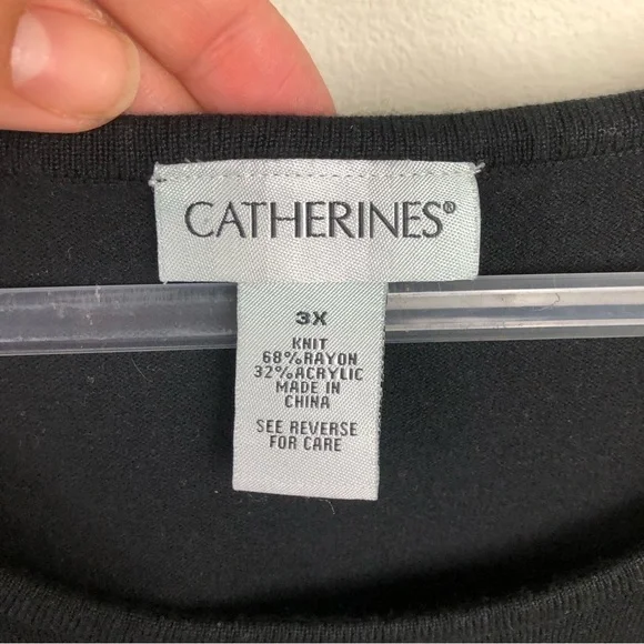 Catherine's Plus size black soft sweater tank blouse size: 3X - Picture 3 of 6